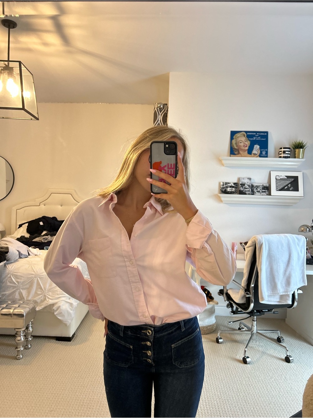 Women's Classic Button-Down Shirt — Light Pink